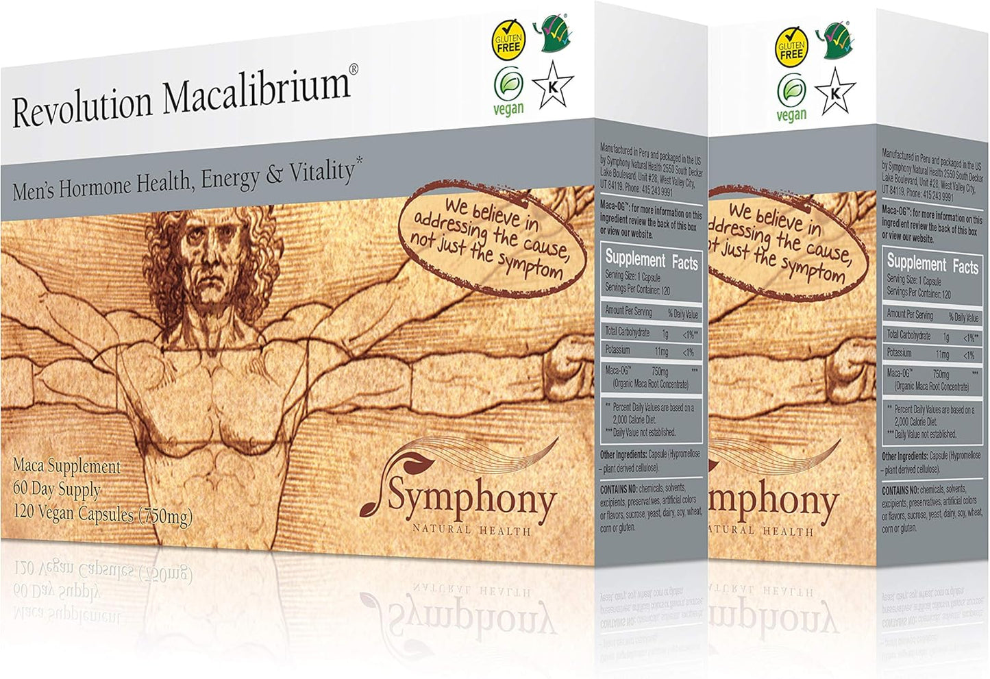 Symphony Natural Health Revolution Macalibrium - Men's Hormone Health Support Supplement - 240 Vegan Capsules