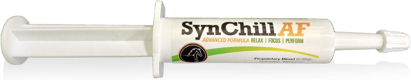 SynNutra Equine SynChill AF Calming Gel - Single Serving with L-Theanine for Nervous Horses - Advanced Formula for Confidence & Disposition - 100% Natural Supplement