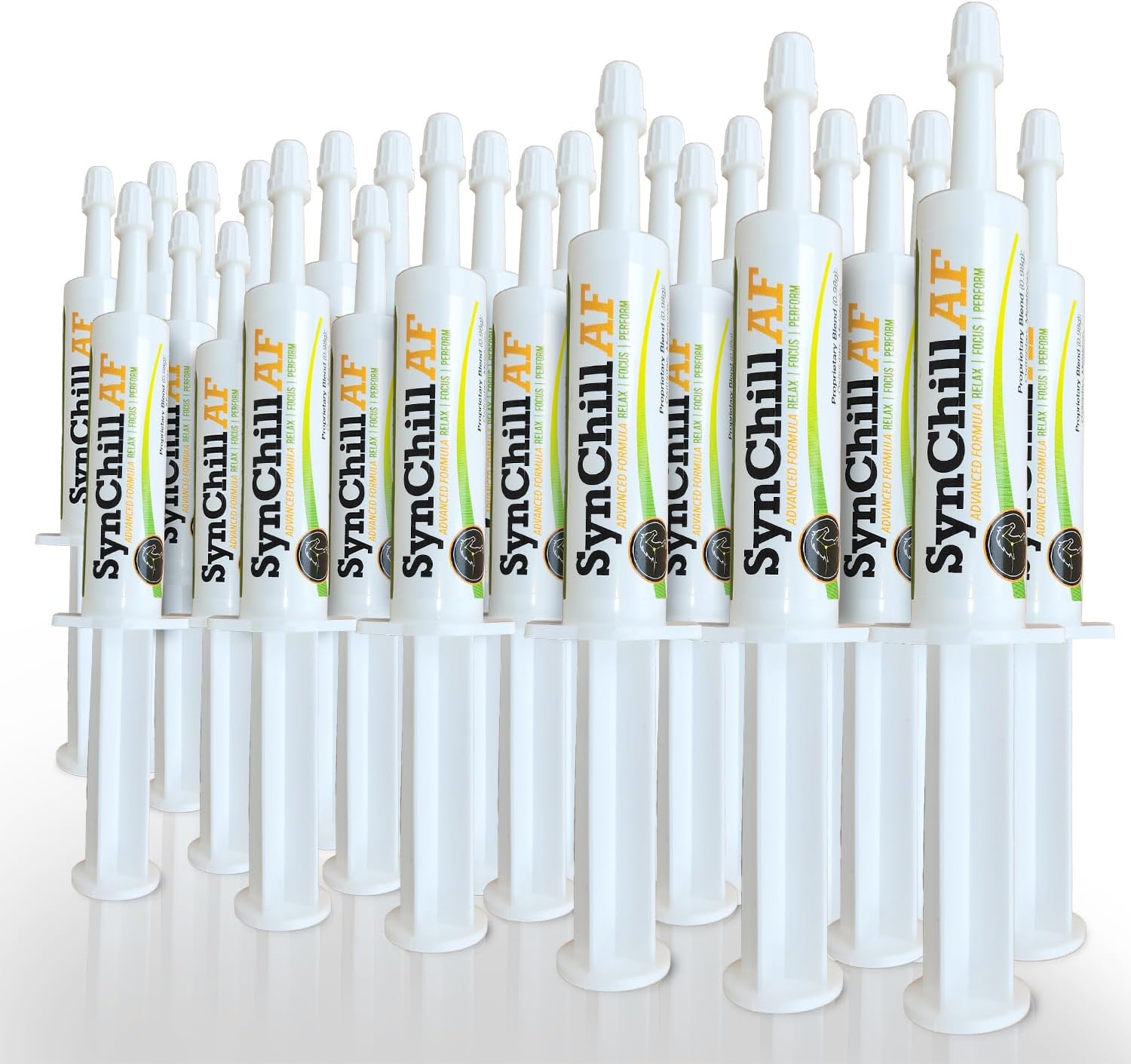 SynNutra Equine SynChill AF Calming Gel - Single Serving Pack for Nervous Horses - Advanced Formula with L-Theanine - Natural Confidence Support - 25 Pack