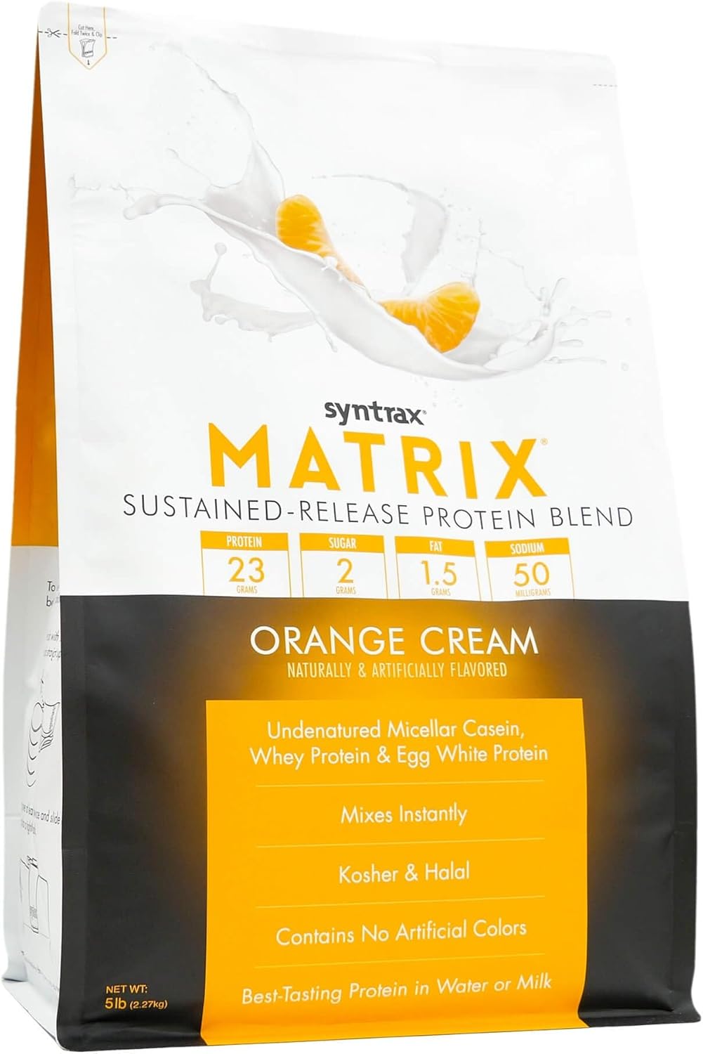 Syntrax Nutrition Matrix: Orange Cream Sustained-Release Protein Blend - 5 lb Jar