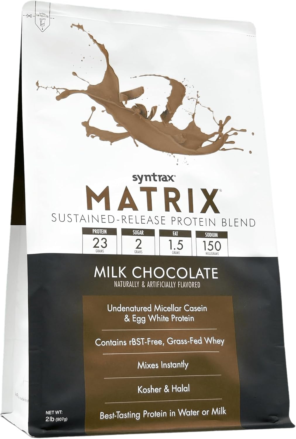 Syntrax Nutrition Matrix Protein Powder 2 lbs - Sustained-Release Blend, Milk Chocolate Flavor