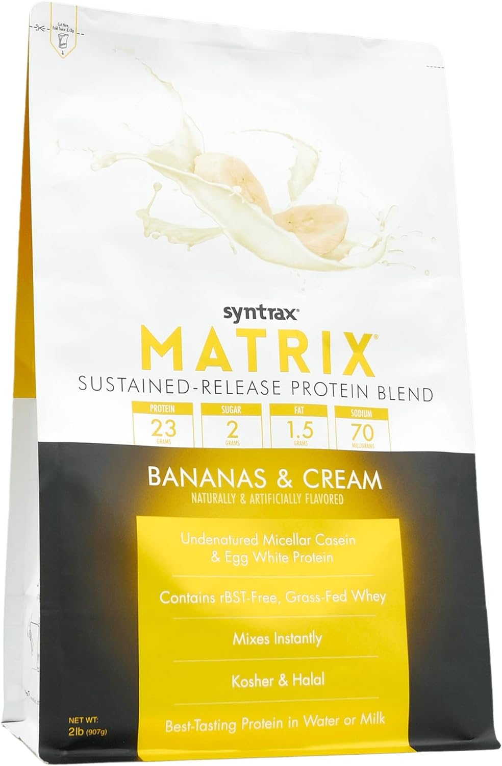 Syntrax Nutrition Trophix Ultra Sustained-Release Protein Blend in Banana Pudding Flavor - 2 lbs.