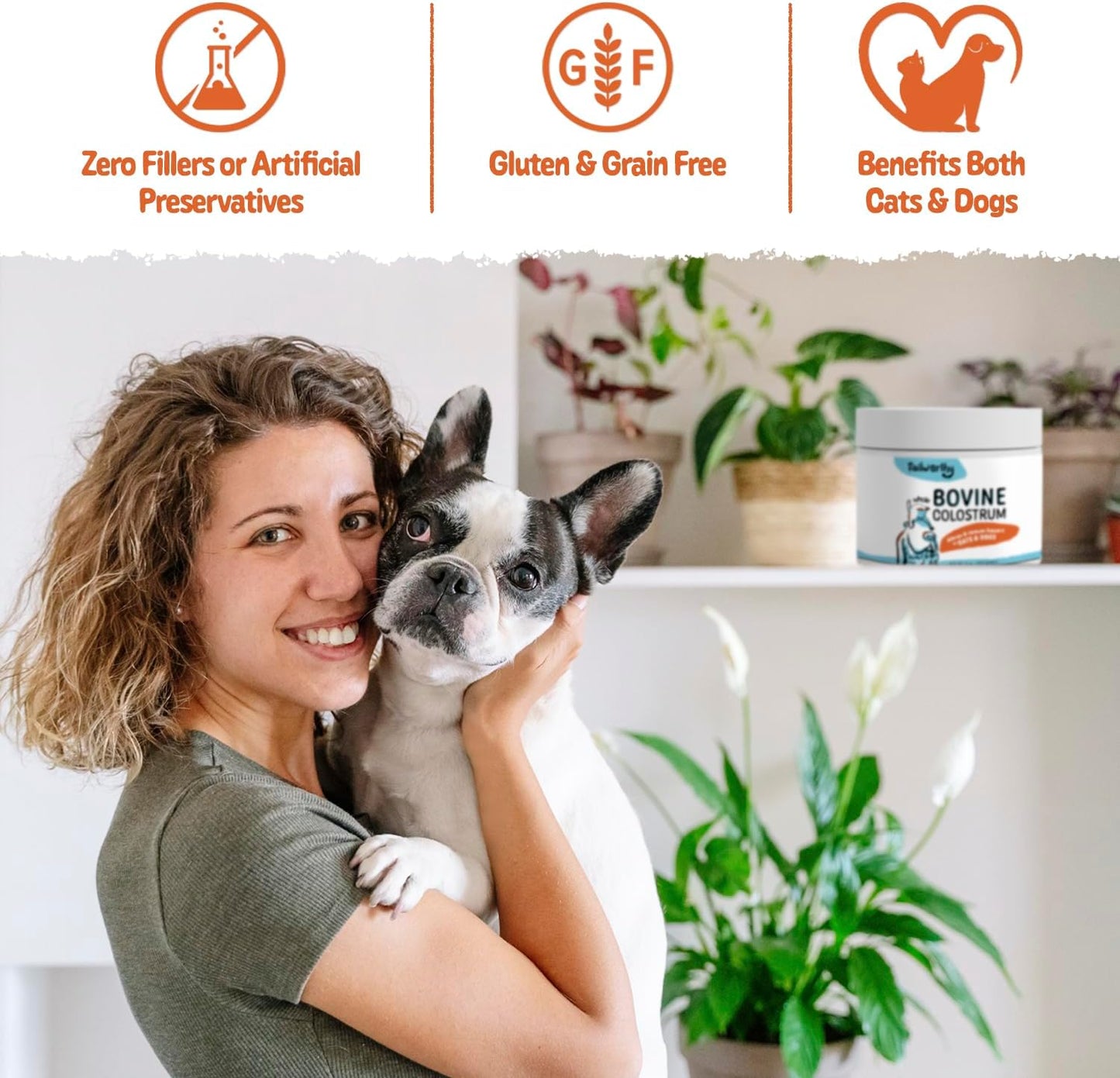 Tailworthy Bovine Colostrum for Pets - Allergy & Immune Support, 60 Servings, Non-GMO & Gluten Free for Energy, Wellness & Digestion