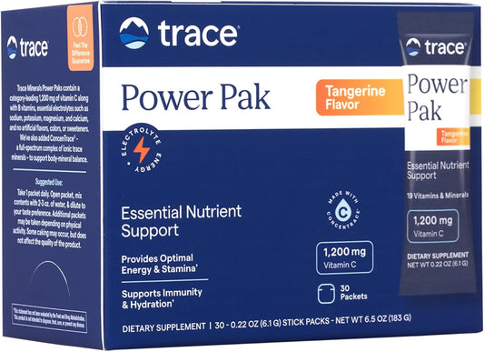 Tangerine Electrolyte Powder Packets - Boost Immunity, Hydration, and Energy with Trace Minerals, Vitamin C, Zinc, and Magnesium - 30 Packets