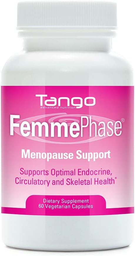 Tango FemmePhase Menopause Support Formula - Natural Herbal Supplement for Hot Flashes, Cramps, Fatigue, Night Sweats, Mood Changes - 60 Capsules