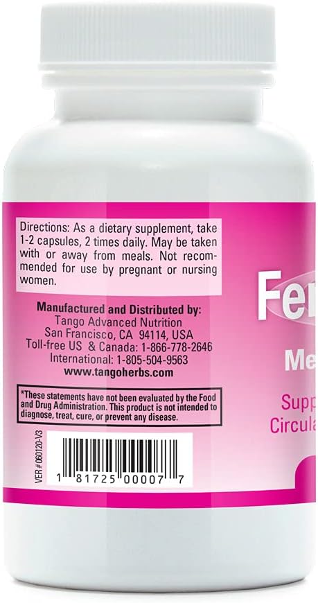 Tango FemmePhase Menopause Support Formula - Natural Herbal Supplement for Hot Flashes, Cramps, Fatigue, Night Sweats, Mood Changes - 60 Capsules
