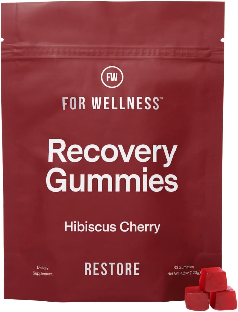 Tart Cherry Hibiscus Gummies for Muscle Recovery with Antioxidants & Electrolytes - Vegan and Non-GMO Formula Boosts Energy and Fights Inflammation