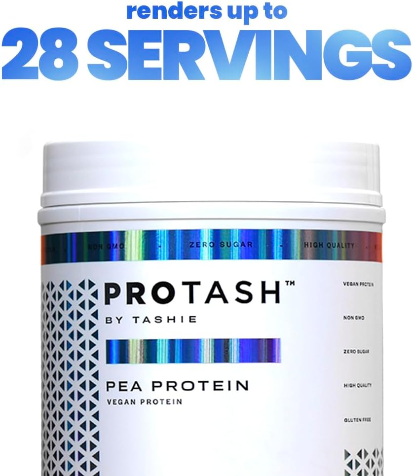 TASHIE Vegan Protein Powder Vanilla - Organic Plant-Based Powder with BCAA, HMB, Probiotics - Non-GMO, Gluten-Free, Keto-Friendly - NSF Certified - 28 Servings