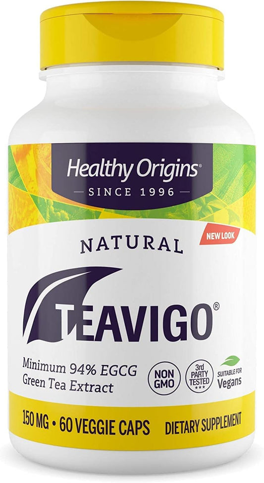 TEAVIGO Green Tea Extract Capsules - 150mg, 94% EGCG, Antioxidant Supplement - Vegan, Non-GMO, Gluten-Free - 60 Veg Caps