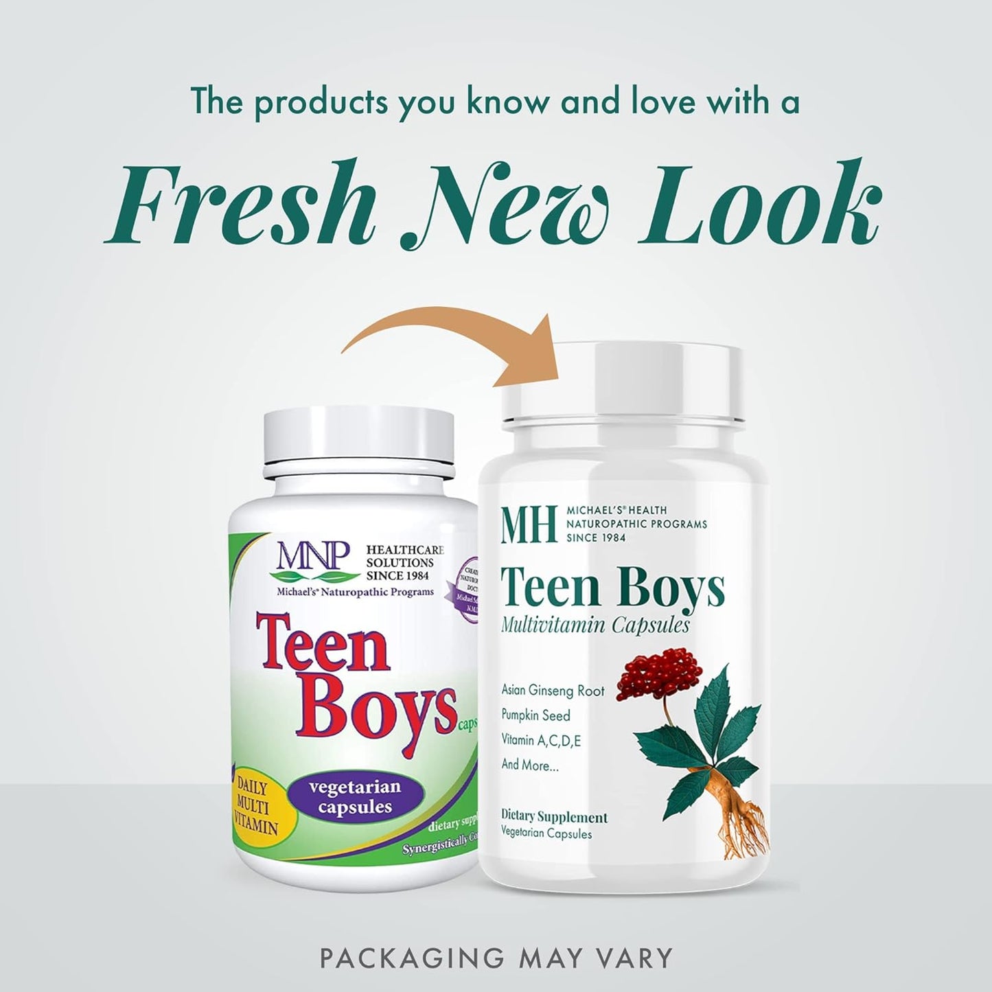 Teen Boys Daily Multivitamin Supplement - 60 Vegetarian Capsules - Kosher - 30 Servings - MICHAEL'S Health Naturopathic Programs