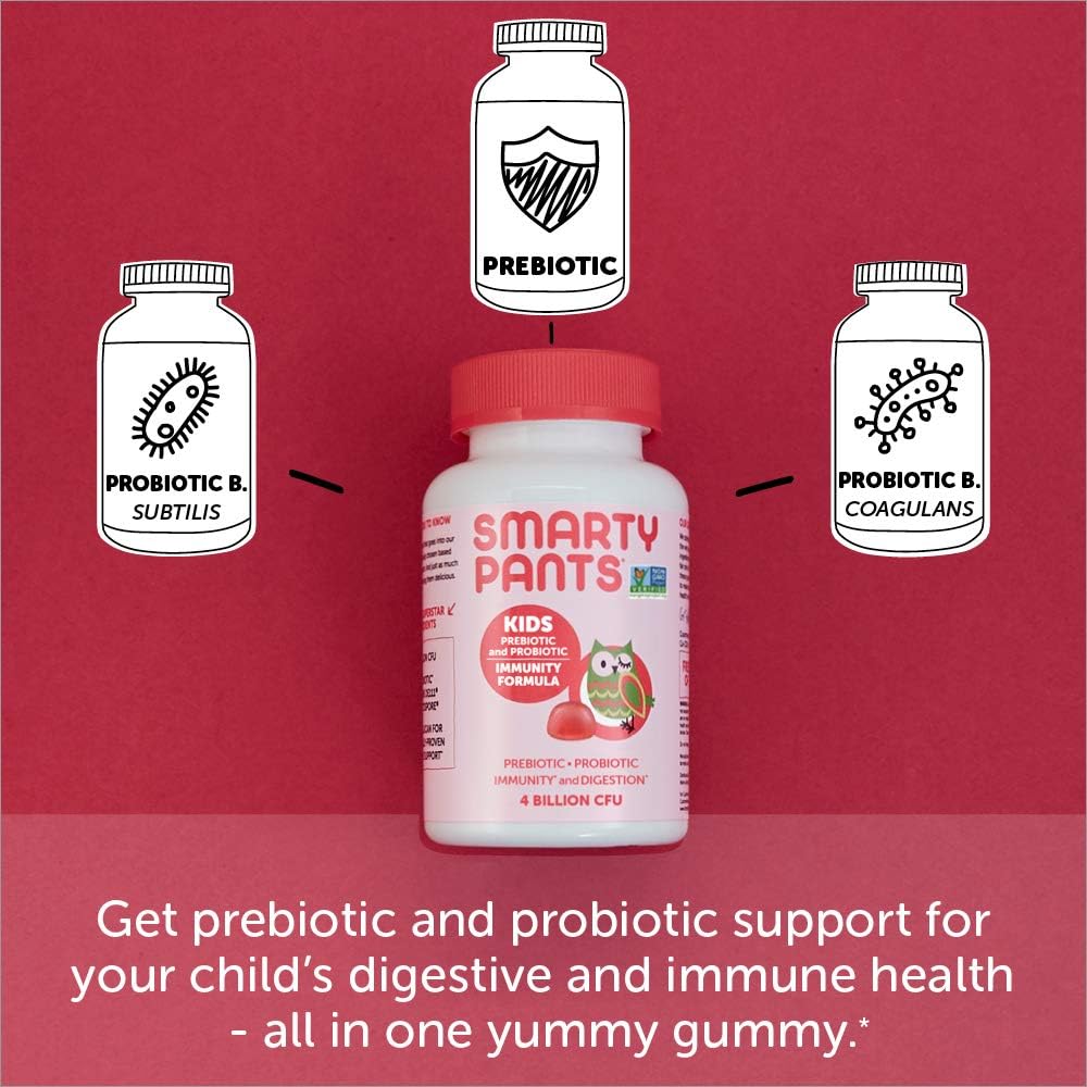 Teen Girl Multivitamin Gummies with Omega 3 Fish Oil, Vitamin D3, C, B12 & Probiotics for Digestive & Immune Health