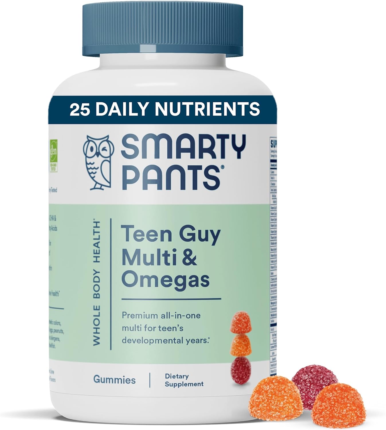 Teen Guy Multivitamin Gummies with Omega 3 Fish Oil, Vitamin D3, B12, B6, A, K, Zinc, Biotin - 120 Count