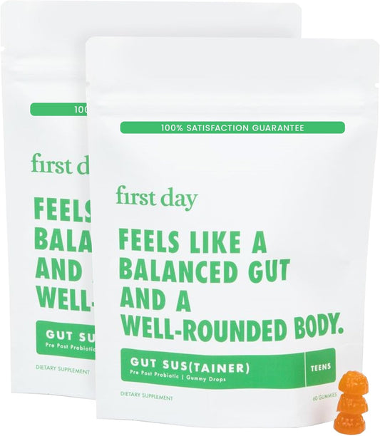 Teens' 3-in-1 Gut Support Gummies for Digestive, Skin, and Immune Health - 60-Day Supply