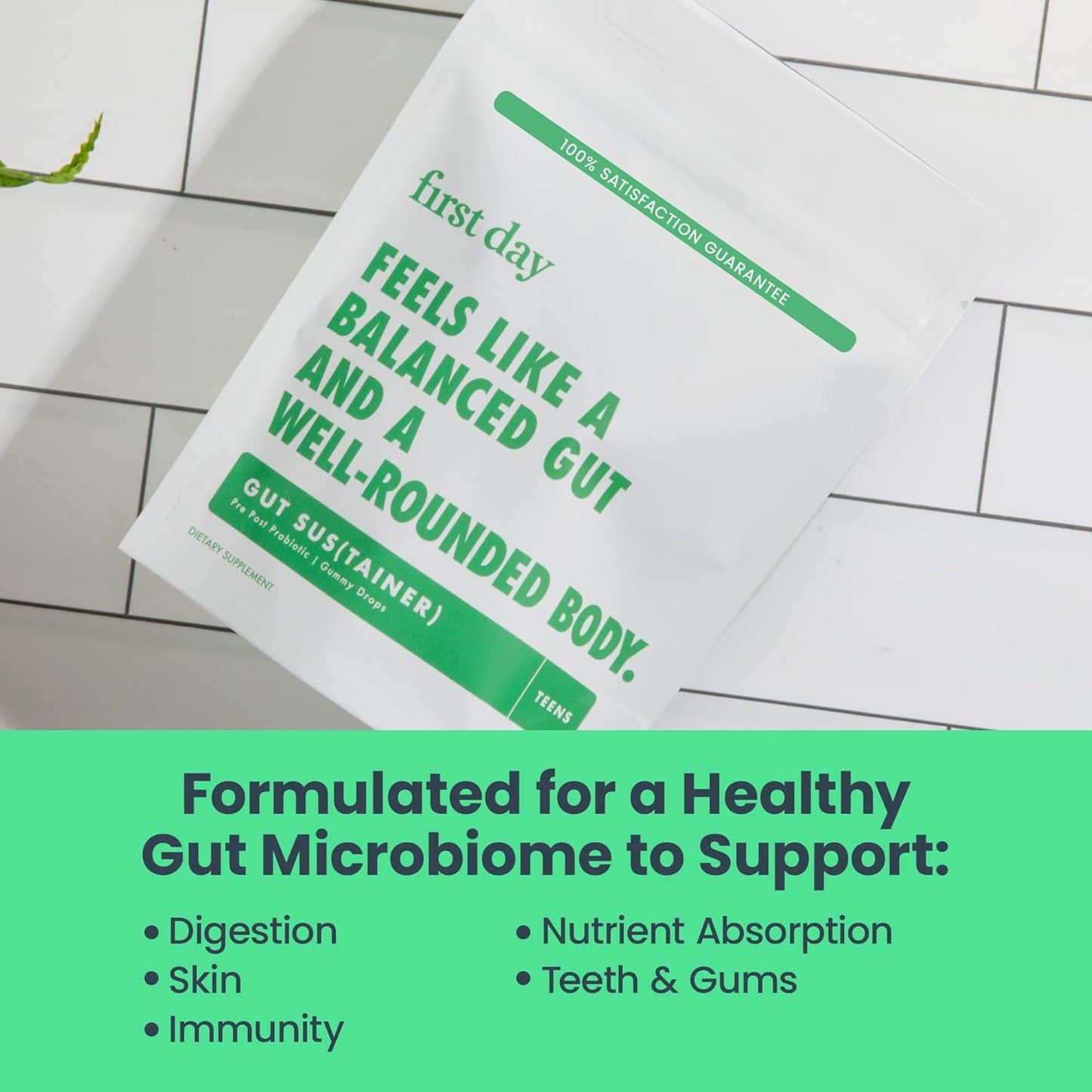 Teens' 3-in-1 Gut Support Gummies for Digestive, Skin, and Immune Health - 60-Day Supply