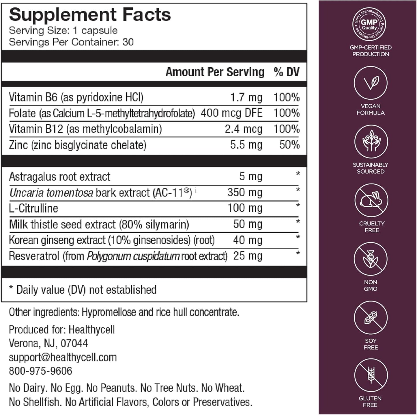 Telomere Lengthening Supplement with AC11® for Anti-Aging & Cell Health