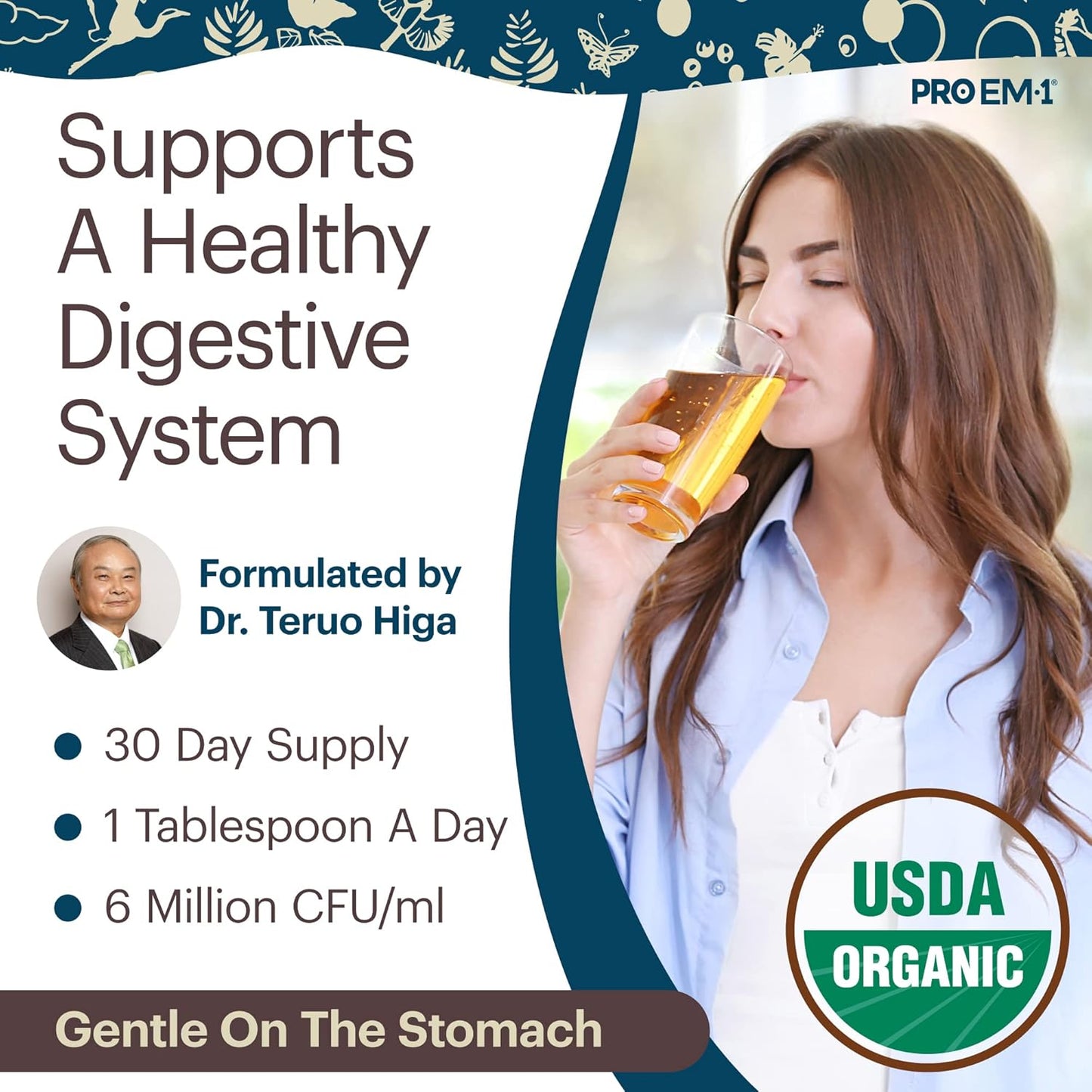TeraGanix Organic Liquid Probiotic: 30 Day Supply for Gut Health, Immune Function, and Digestion - Dr. Formulated for Adults & Kids - 6 Mil CFU/ml - 16 fl oz