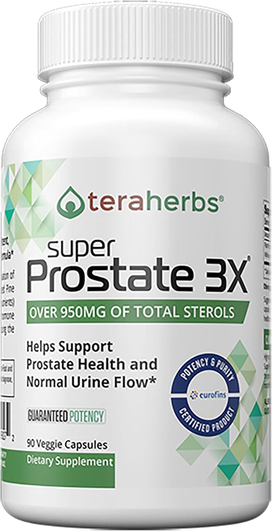 teraherbs Super Prostate 3X - Prostate Supplements for Men - Support for Enlarged Prostate, Bladder Control, and Frequent Urination - 90 Capsules