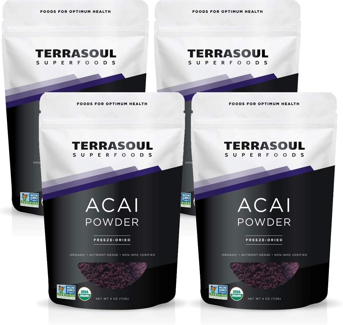 Terrasoul Superfoods Organic Acai Berry Powder, 64 Oz Total, Freeze-Dried Omega Fats Boost, Ideal for Smoothie Bowls and Superfood Recipes