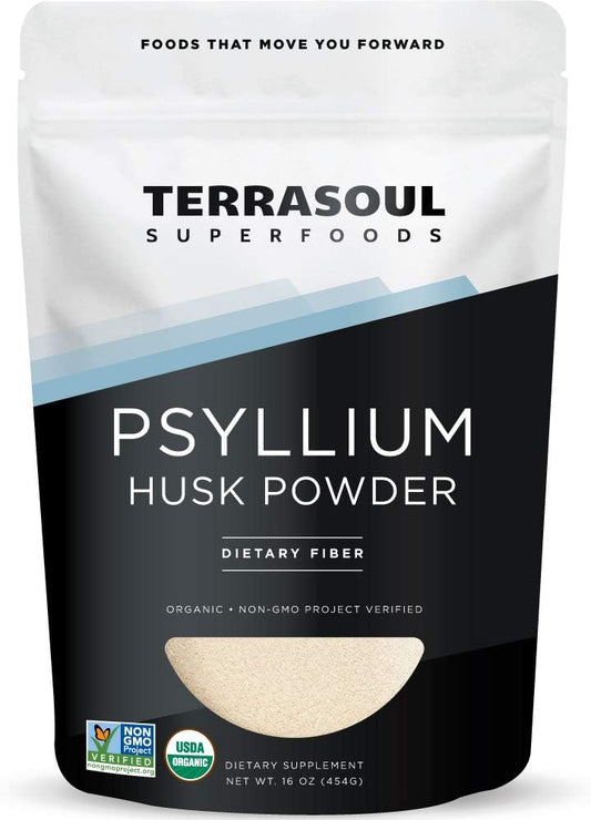 Terrasoul Superfoods Organic Psyllium Husk Powder - 1 Lb | Superfine Texture for Keto Baking | High Purity Fibre Supplement