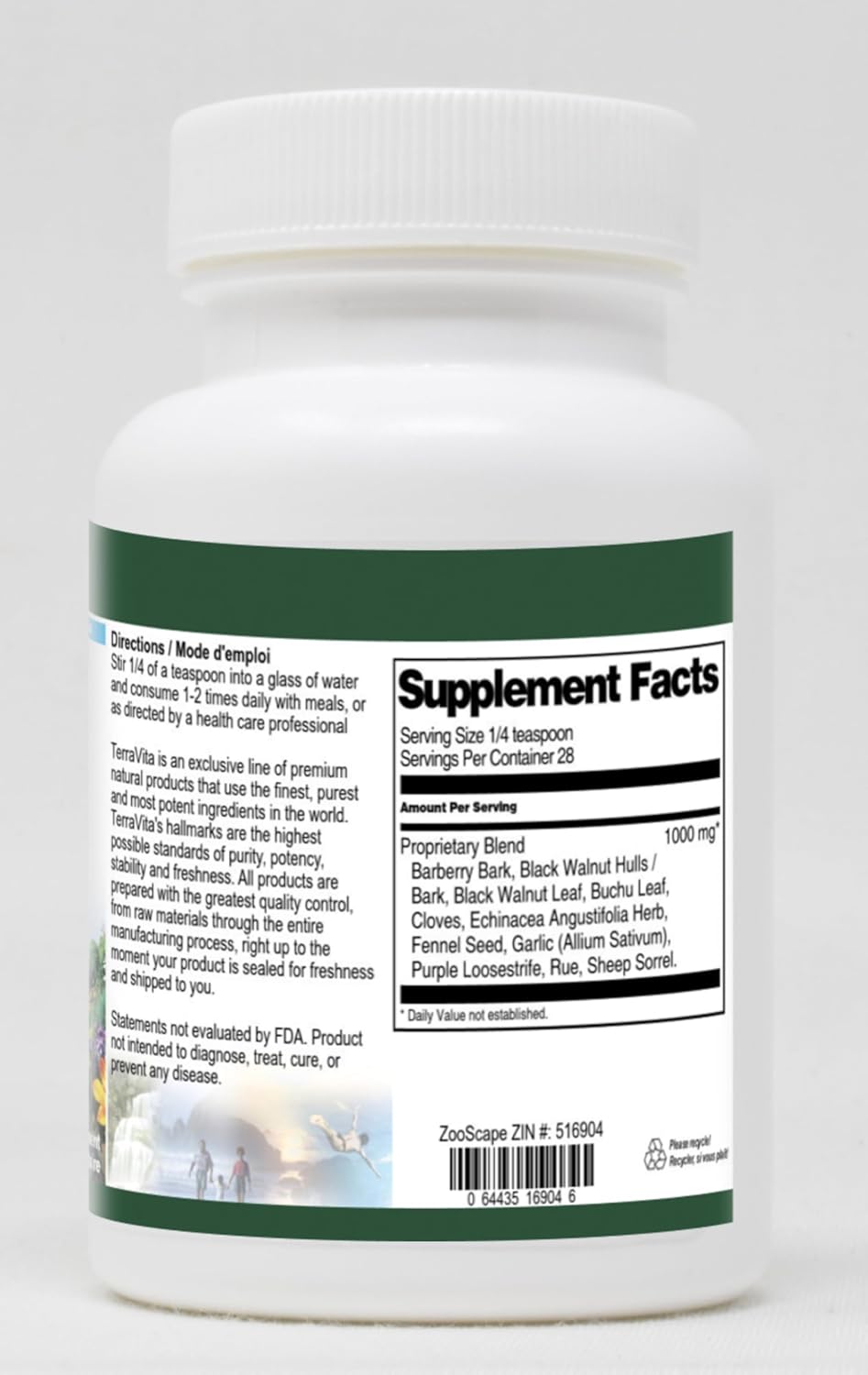 Terravita Candida Complex Powder with Echinacea, Sheep Sorrel, and Barberry - 2 Pack (1 oz each)