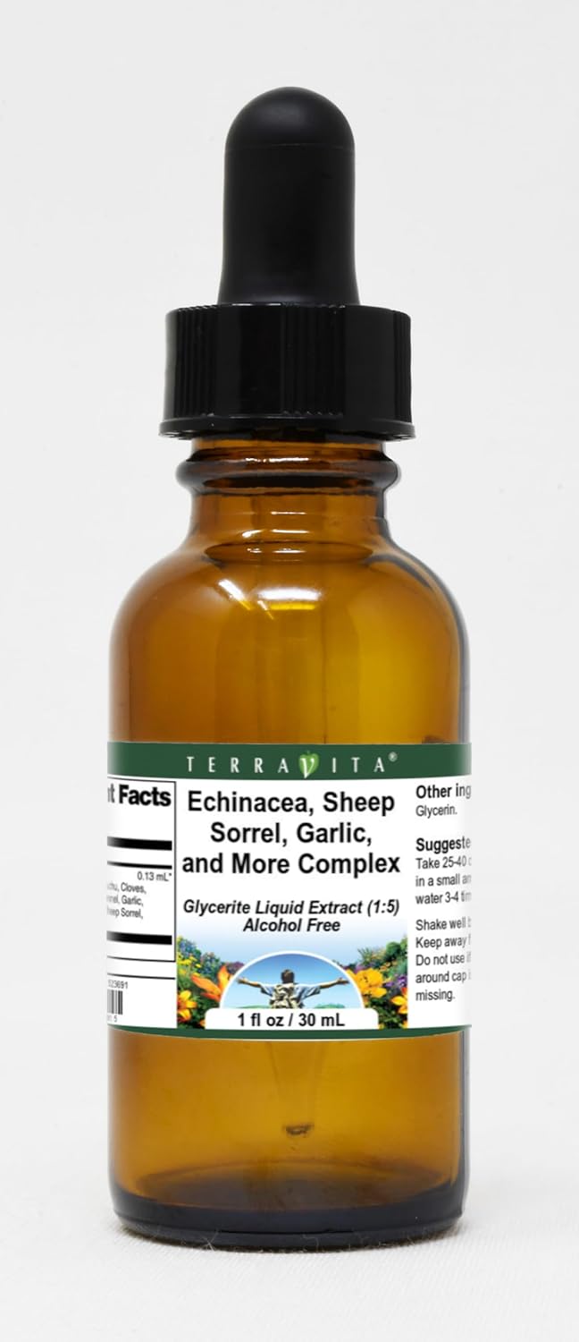 Terravita Complex Glycerite Liquid Extract - Echinacea, Sheep Sorrel, Garlic Blend (1 oz)