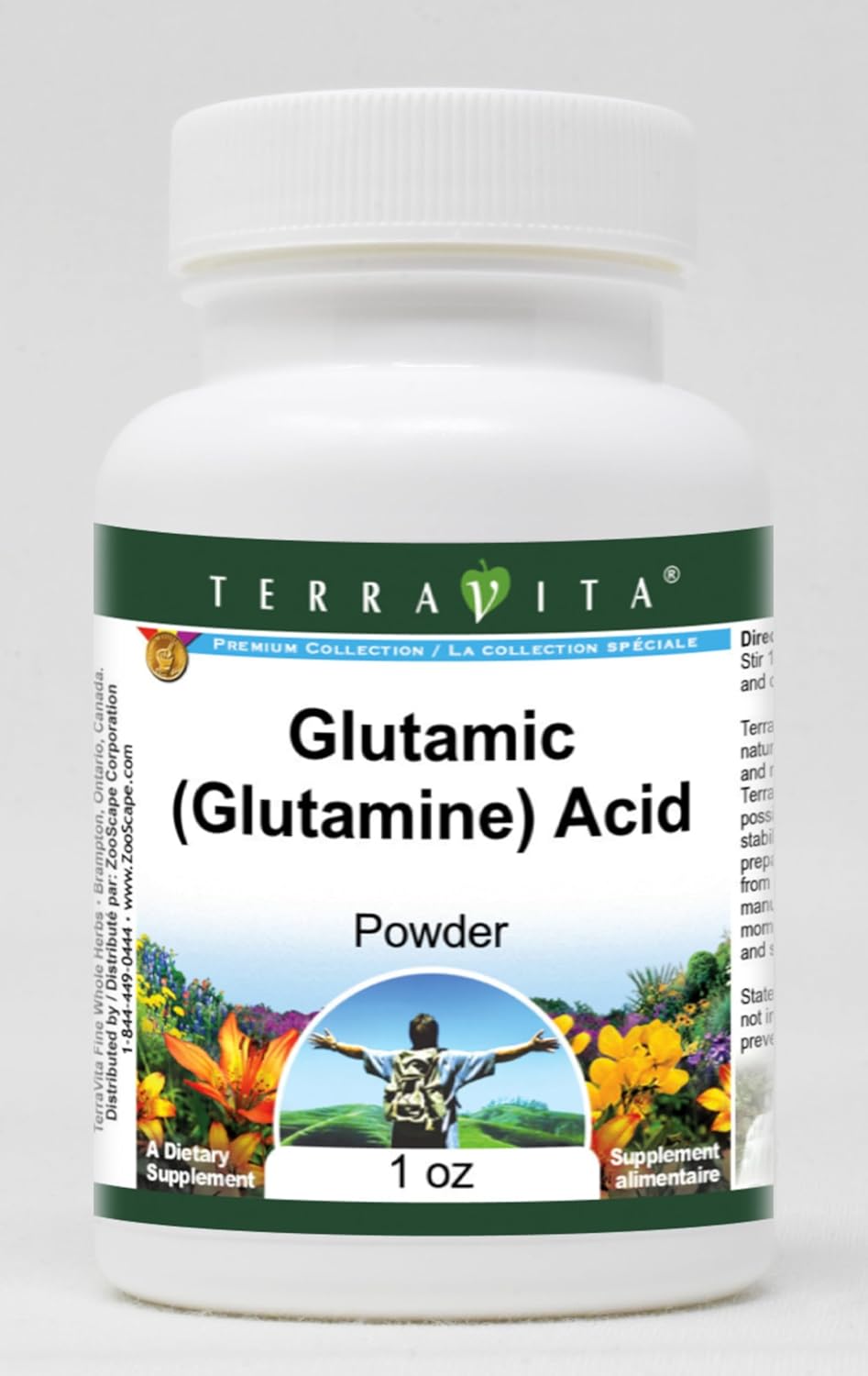 Terravita Glutamic (Glutamine) Acid Powder - 3 Pack, 1 oz per Pack