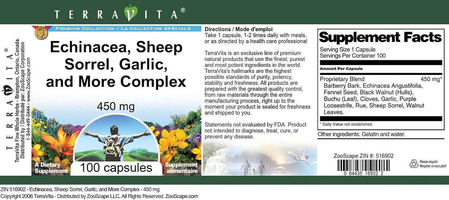 Terravita Immune Support Complex - 450 mg (100 Capsules, ZIN: 516902)