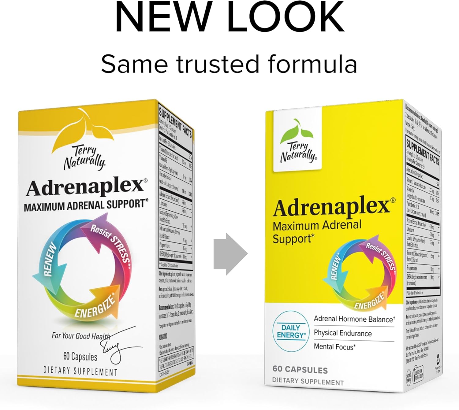 Terry Naturally Adrenaplex Capsules - Pack of 2 for Maximum Adrenal Support - Non-GMO, Gluten Free - 60 Servings