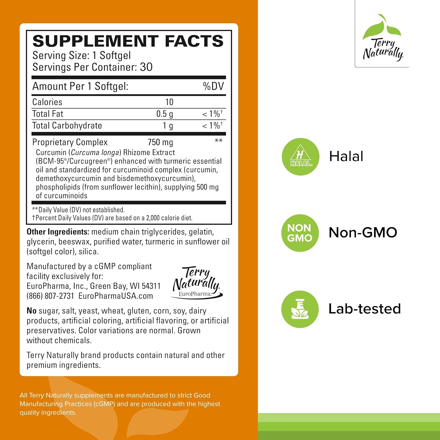 Terry Naturally CuraMed 750 mg Curcumin Complex Softgels - Pack of 2 - Superior BCM-95 Absorption - Non-GMO, Gluten Free - 60 Servings