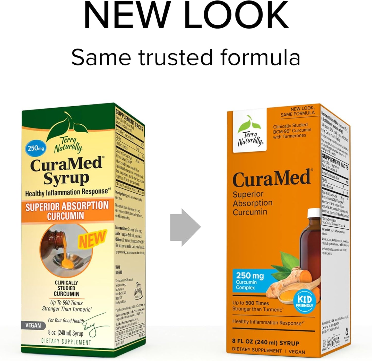 Terry Naturally CuraMed Syrup - 8 fl oz - 250 mg Curcumin Complex - Non-GMO, Vegan, Gluten Free - 48 Servings, High Absorption