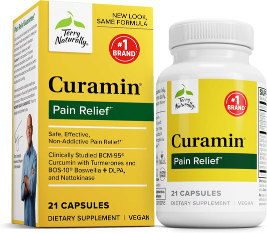 Terry Naturally Curamin: Curcumin Supplement for Circulation, Endorphin & Muscle Support - 21 Capsules