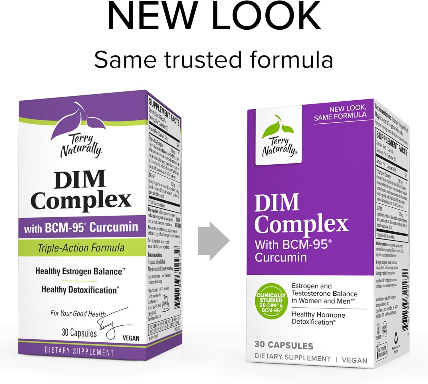 Terry Naturally DIM Complex Capsules - Pack of 2 - Hormone Balance Support with BCM-95 Curcumin - Non-GMO, Vegan, Gluten Free - 60 Servings