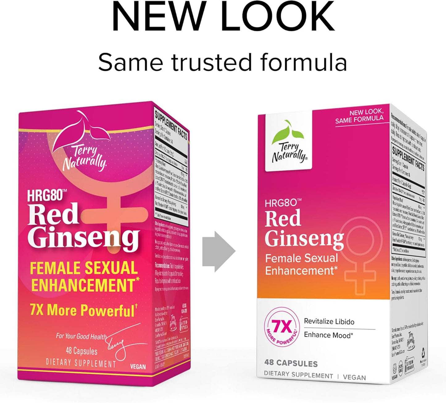 Terry Naturally HRG80 Red Ginseng Female Sexual Enhancement - Dietary Supplement for Energy & Vitality - Supports Circulation and Endurance - With Ashwagandha, Red Ginseng, and Zinc - 48 Caps
