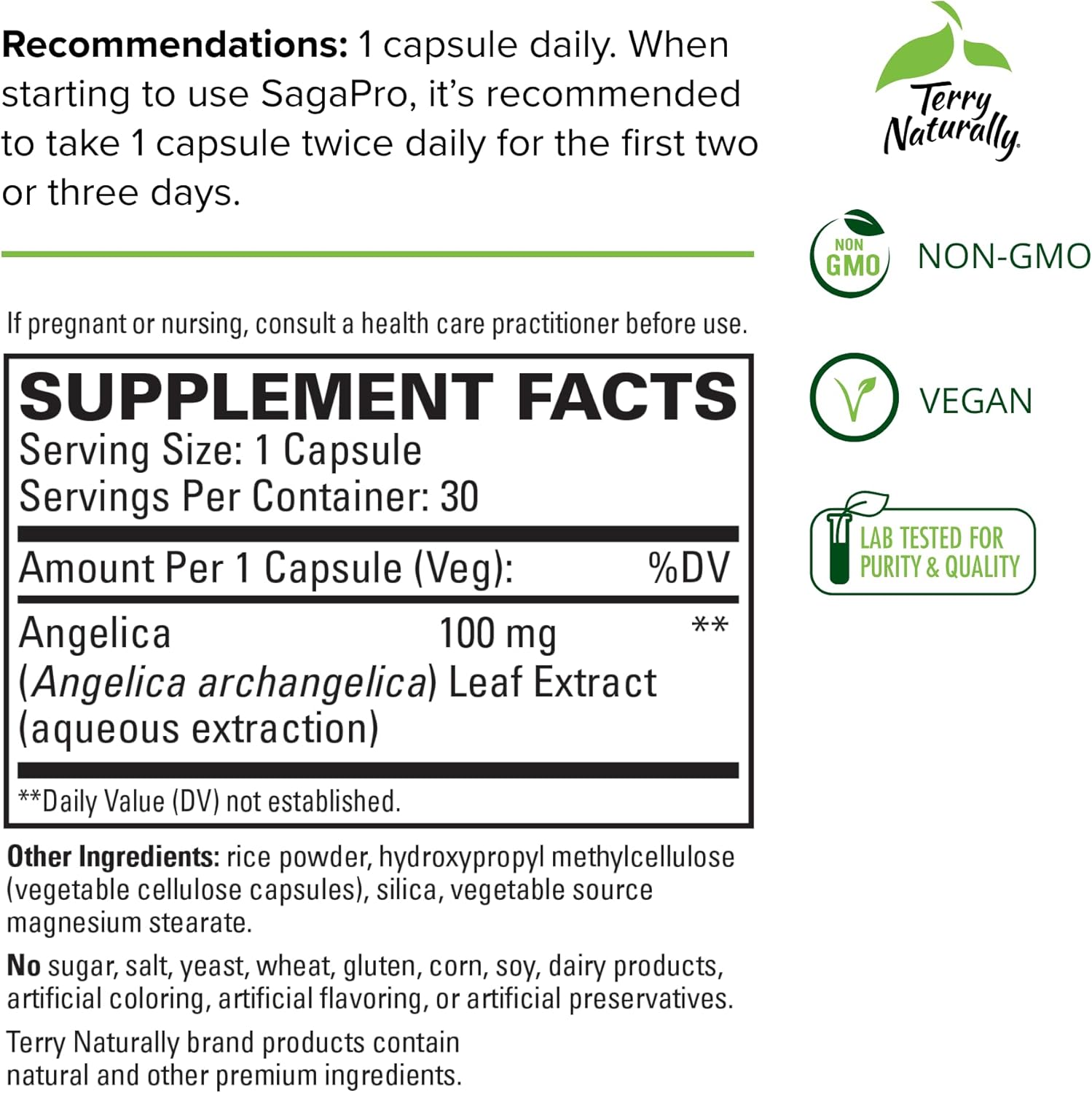 Terry Naturally SagaPro Bladder Health Capsules - Supports Bladder Strength & Function - Non-GMO, Vegan, Gluten Free - 30 Servings