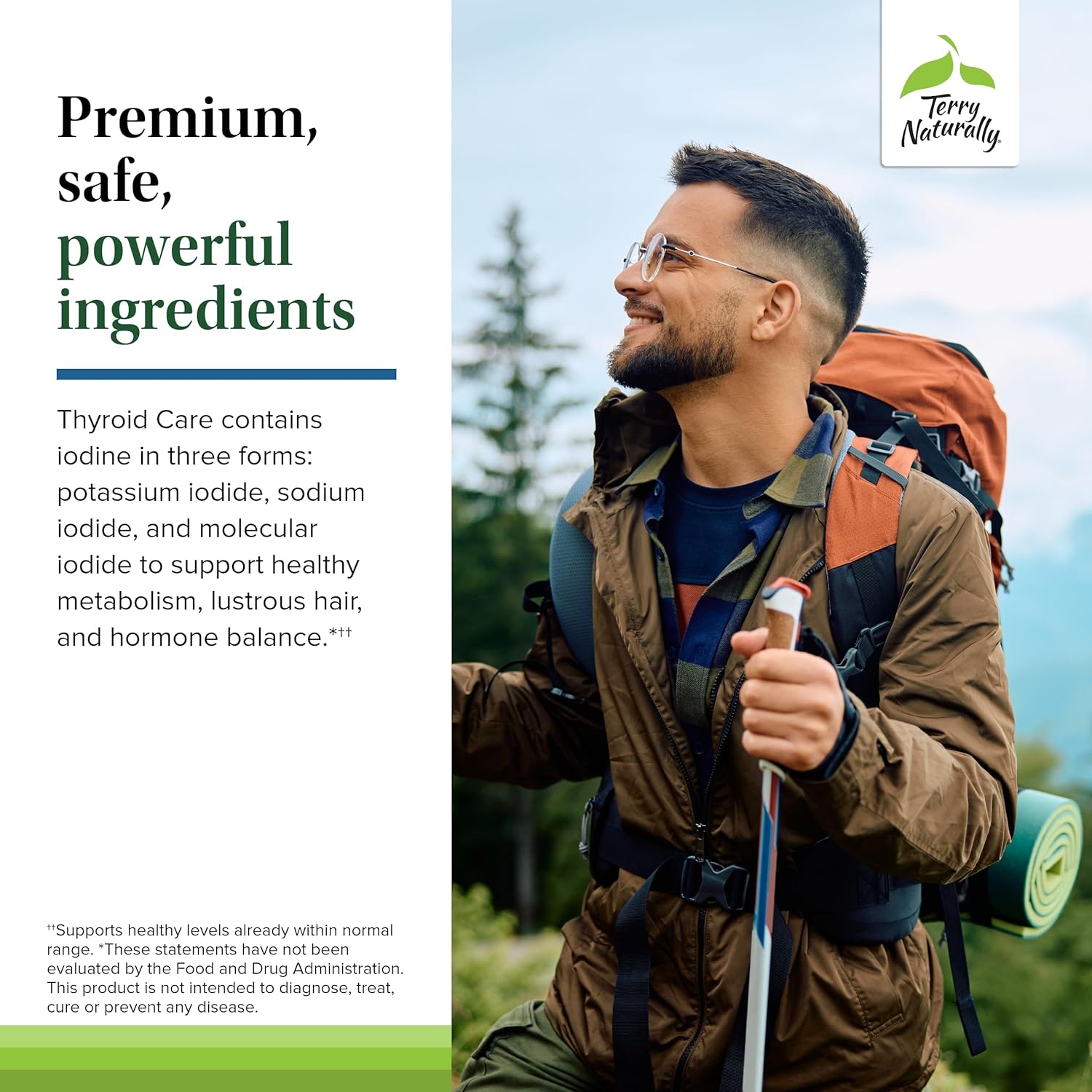 Terry Naturally Thyroid Care: Immune & Energy Support - Iodine Supplement for Thyroid Health - L-Tyrosine Wellness - 240 Capsules