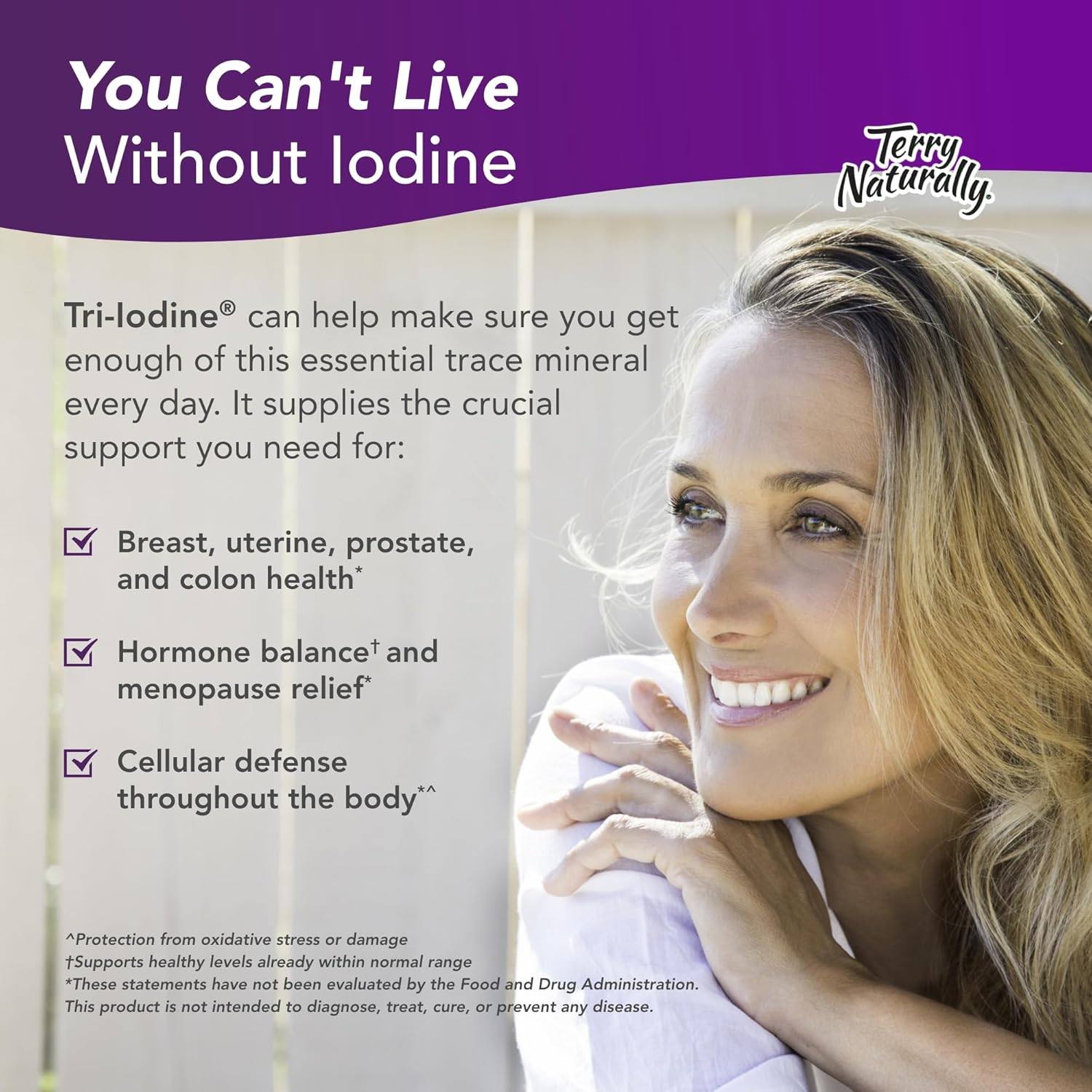 Terry Naturally Tri-Iodine 12.5 mg 180 Capsules - Hormone Balance Support for Breast & Prostate Health - Non-GMO, Vegan, Gluten Free, Kosher - Pack of 2