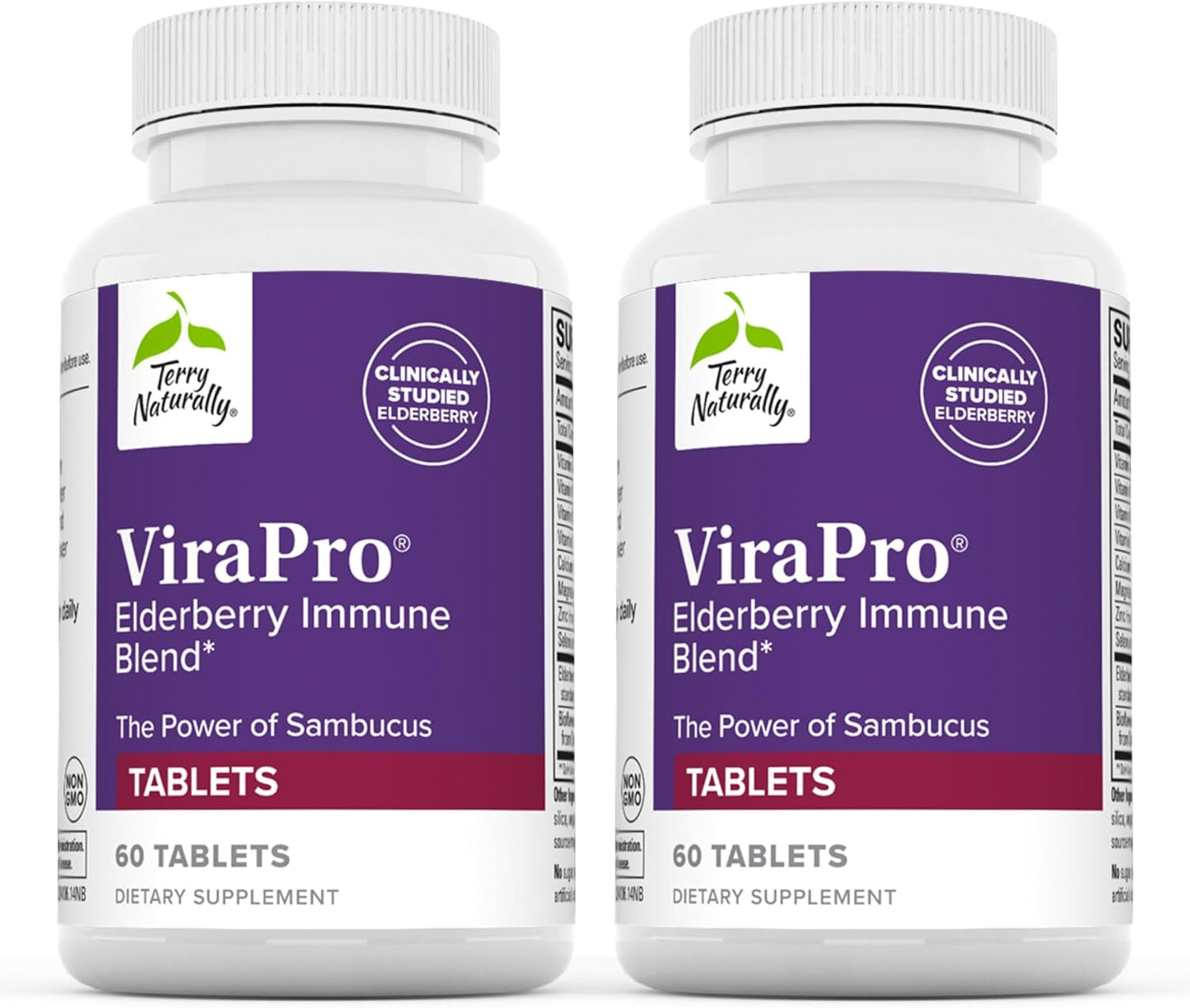 Terry Naturally ViraPro Herbal Blend Supplement for Immune Support - Elderberry, Zinc & Selenium - Boost Immune Response - 120 Tablets