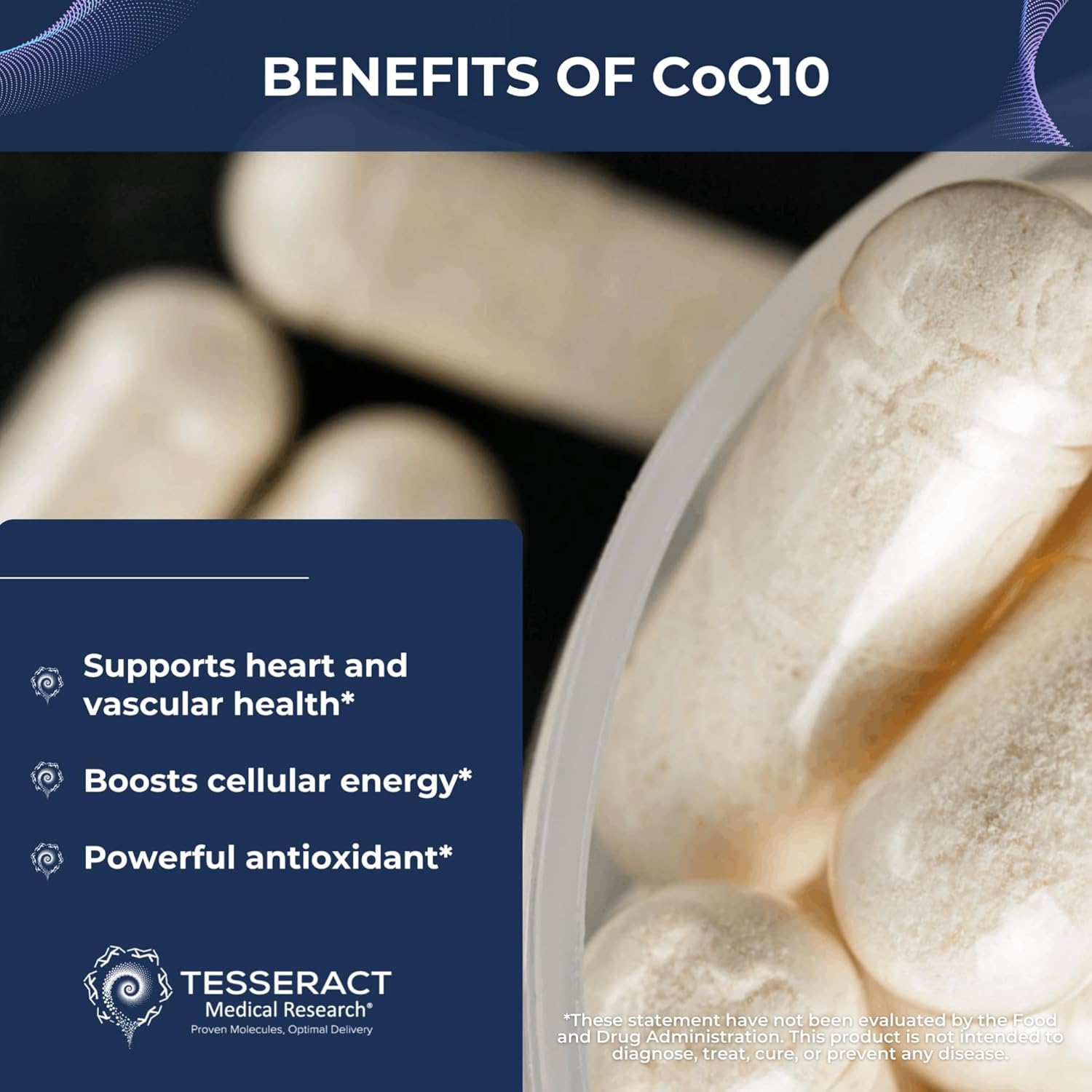 Tesseract Medical Research Vitality Boost Joint Support Supplement with Coenzyme Q10 Antioxidant for Optimal Health