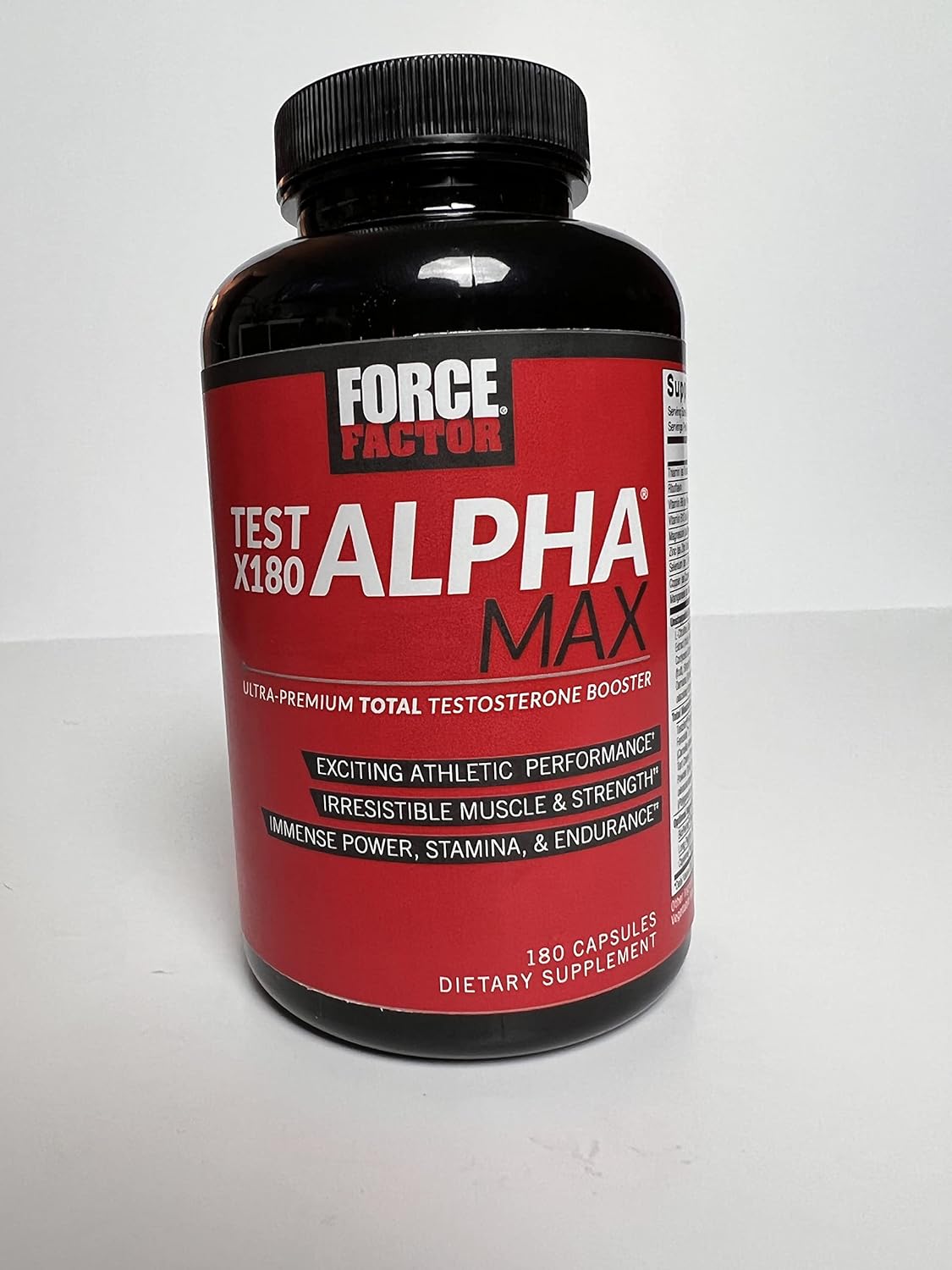 Test X180 Alpha Max Total Testosterone and Nitric Oxide Booster for Men - 180 Capsules, Fenugreek Seed and Tribulus for Improved Athletic Performance and Blood Flow