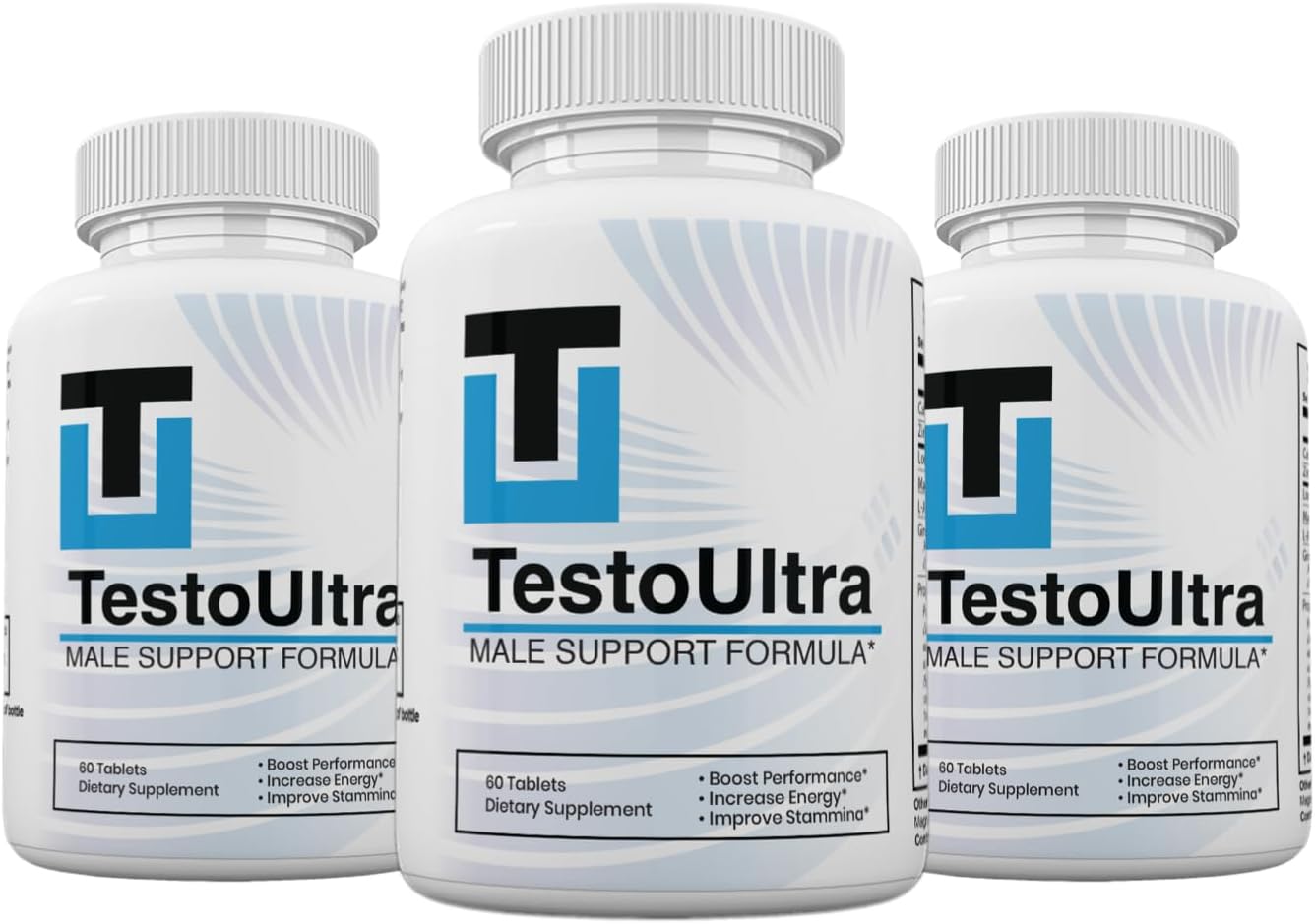 Testo Ultra Dietary Supplements for Men - Natural Formula for Enhanced Performance and Energy (3 Pack, 180 Tablets)