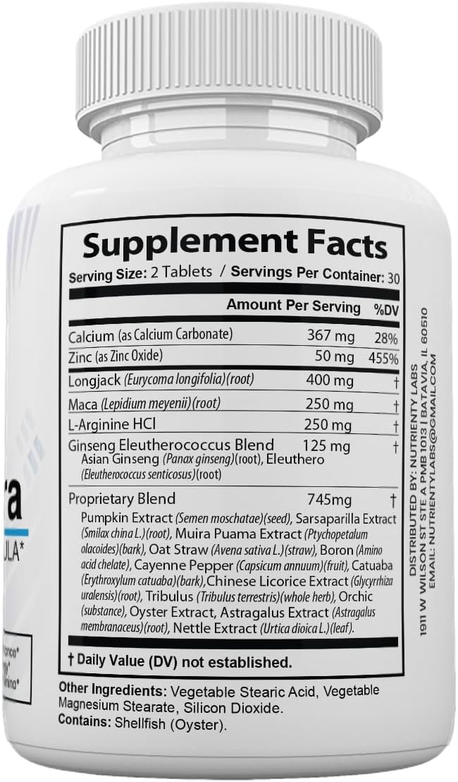 Testo Ultra Dietary Supplements for Men - Natural Formula for Enhanced Performance and Energy (3 Pack, 180 Tablets)