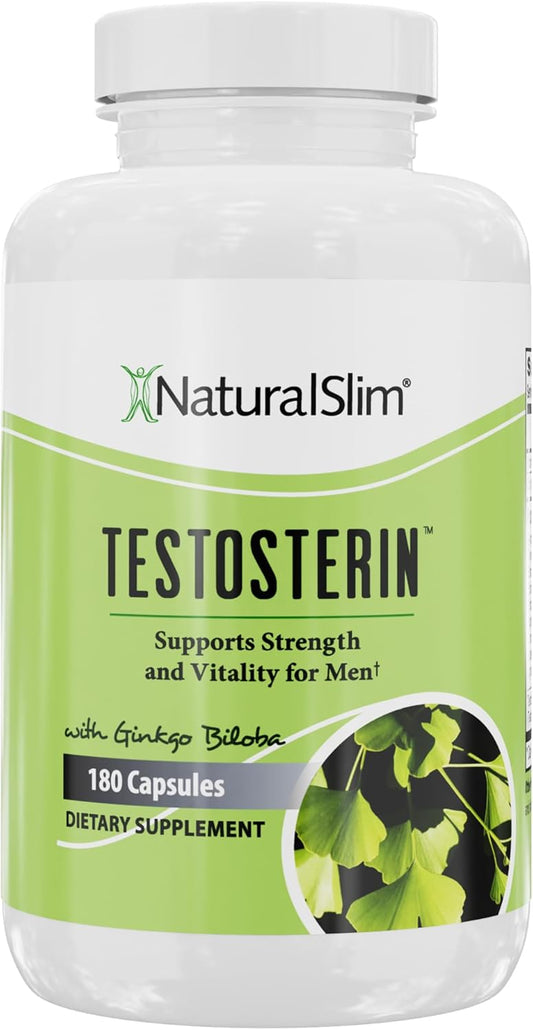 Testosterin Men's Multivitamin Strength & Stamina Enhancer with Zinc & Vitamin B3 - Muscle Support, Stamina, Metabolism - 180 Capsules
