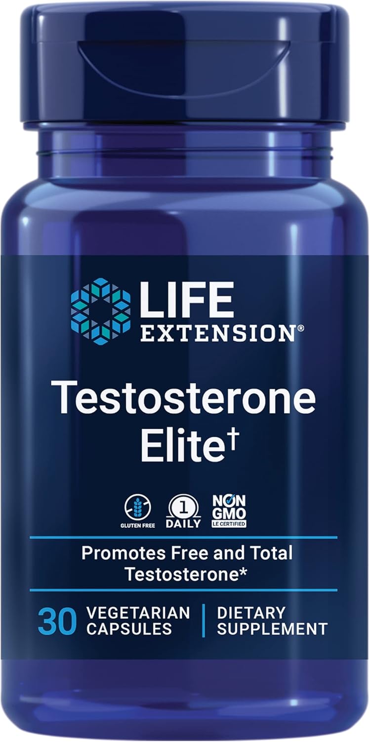 Testosterone Elite Supplement for Men - Supports Testosterone Production with Luteolin, Pomegranate, and Cacao Seed Extract - 30 Capsules