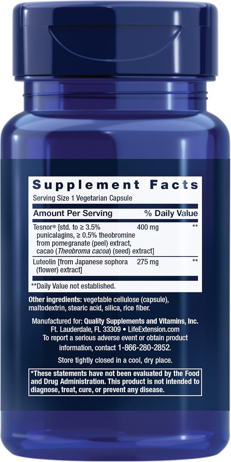 Testosterone Elite Supplement for Men - Supports Testosterone Production with Luteolin, Pomegranate, and Cacao Seed Extract - 30 Capsules