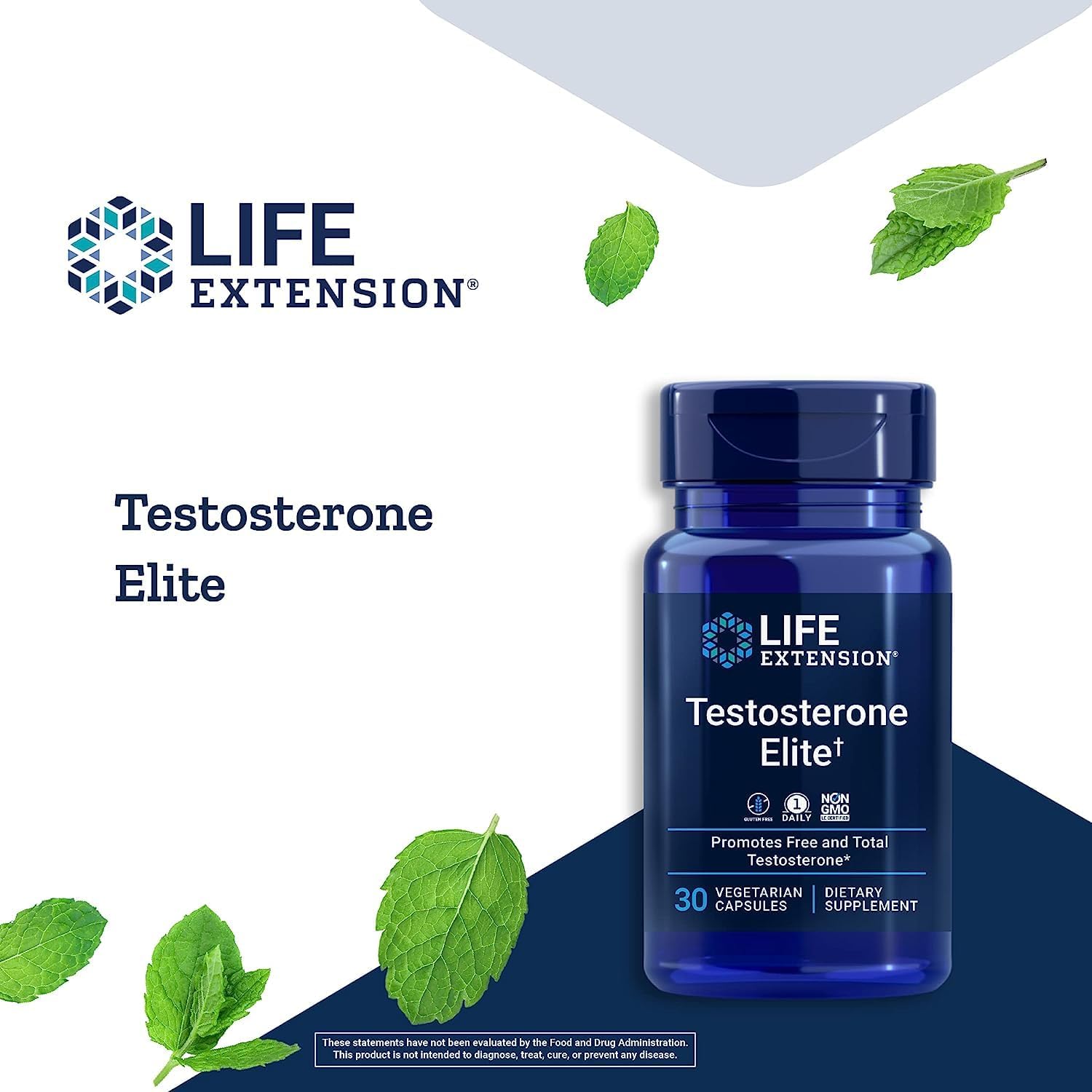 Testosterone Elite Supplement for Men - Supports Testosterone Production with Luteolin, Pomegranate, and Cacao Seed Extract - 30 Capsules