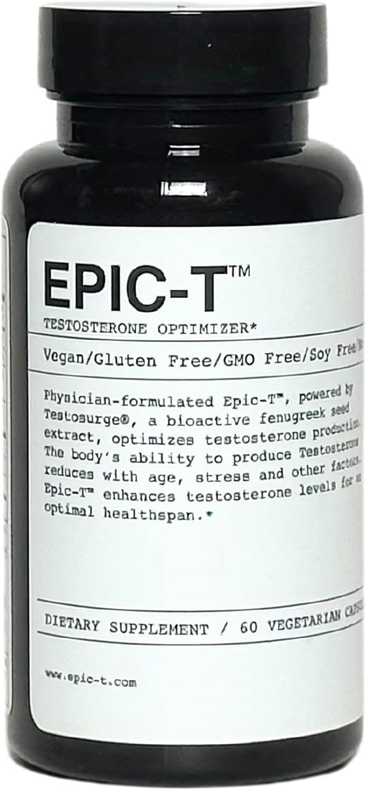Testosurge Strength & Stamina Enhancer - Vegan & Gluten-Free with Fenugreek Seed Extract, Vitamin B6, B12, Zinc, Rhodiola - 60 Servings