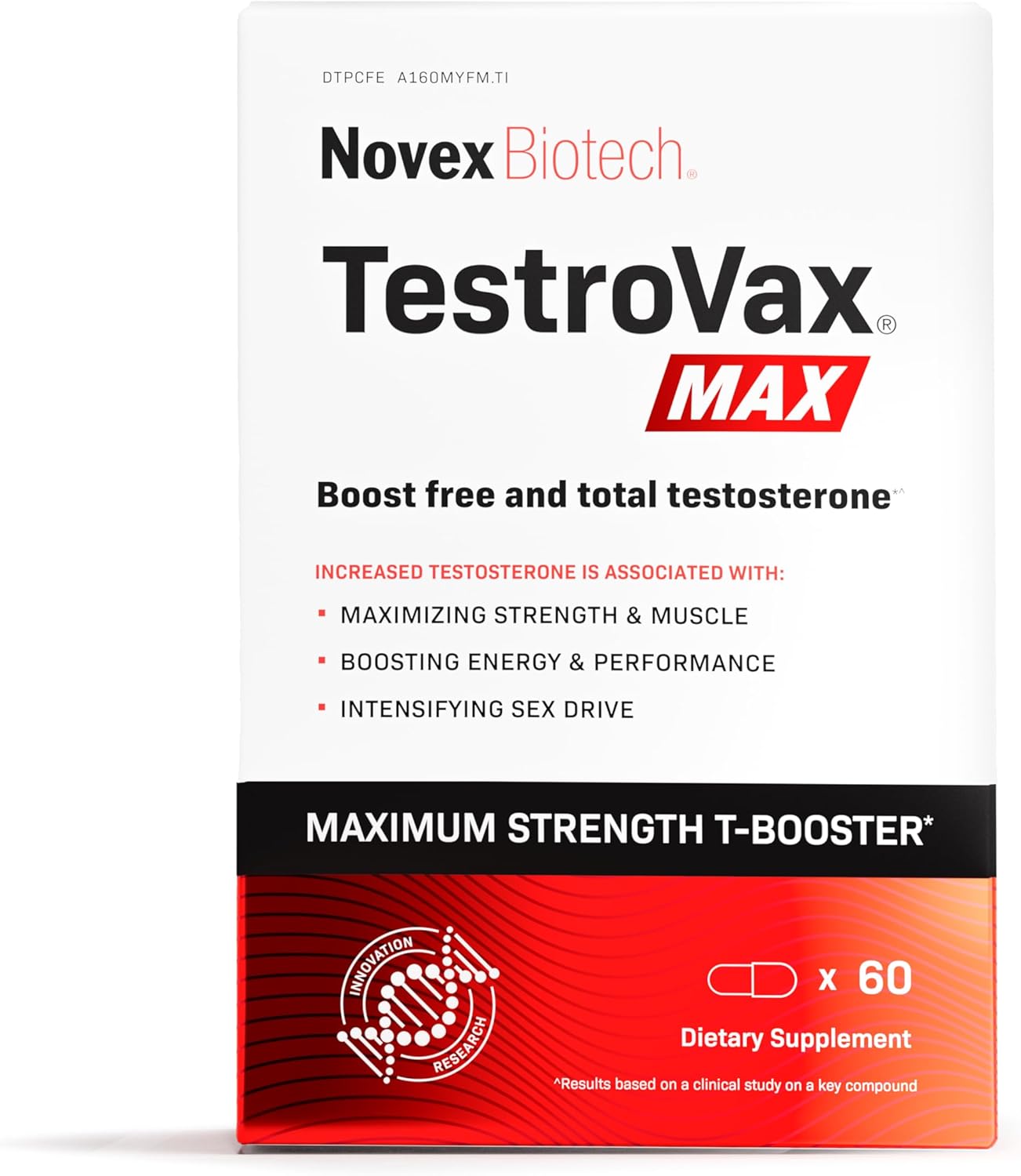 TestroVax MAX Daily Testosterone Multivitamin Supplement - Boost Testosterone & Strength - 60 Ct, 30-Day Supply