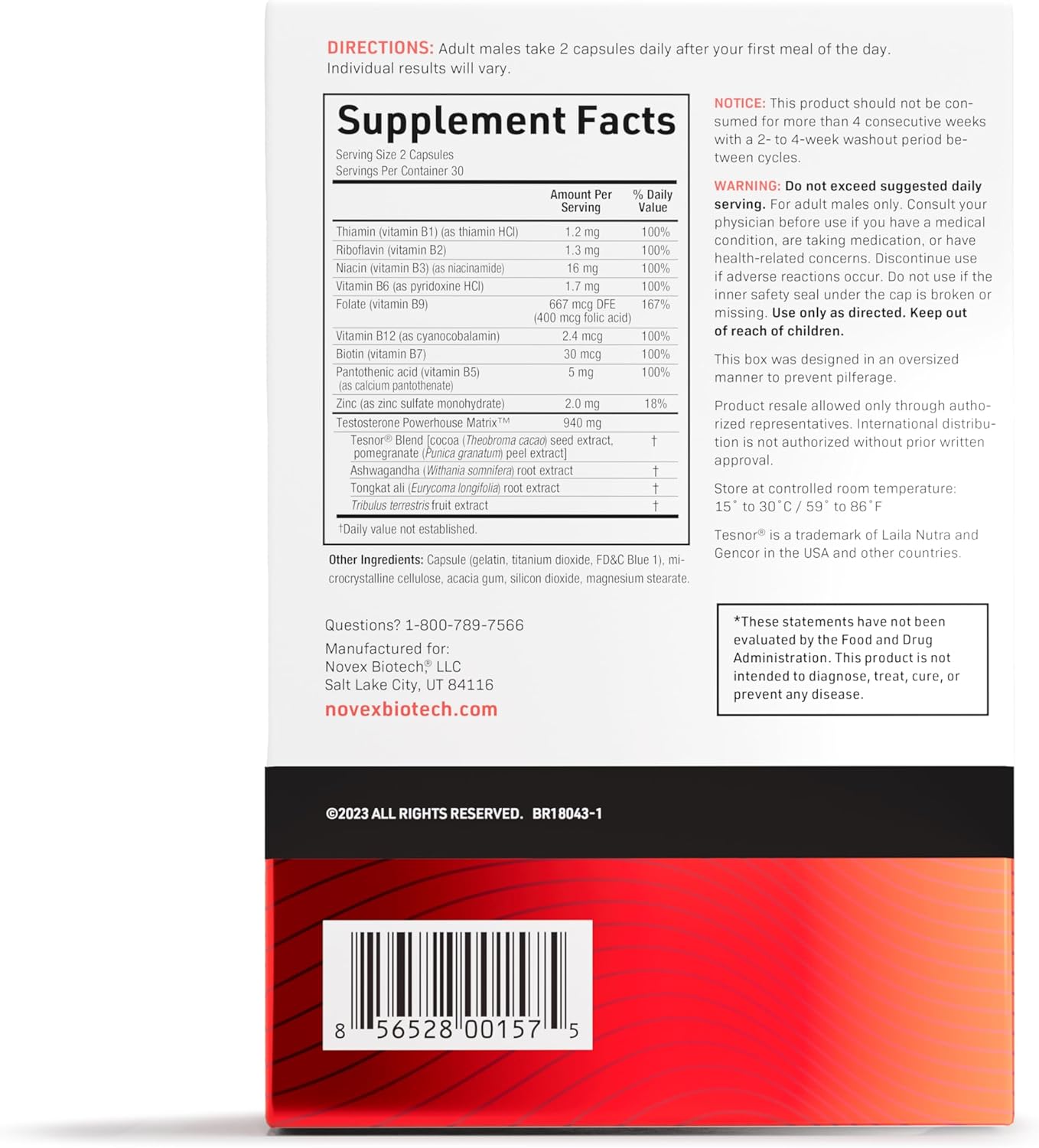 TestroVax MAX Daily Testosterone Multivitamin Supplement - Boost Testosterone & Strength - 60 Ct, 30-Day Supply