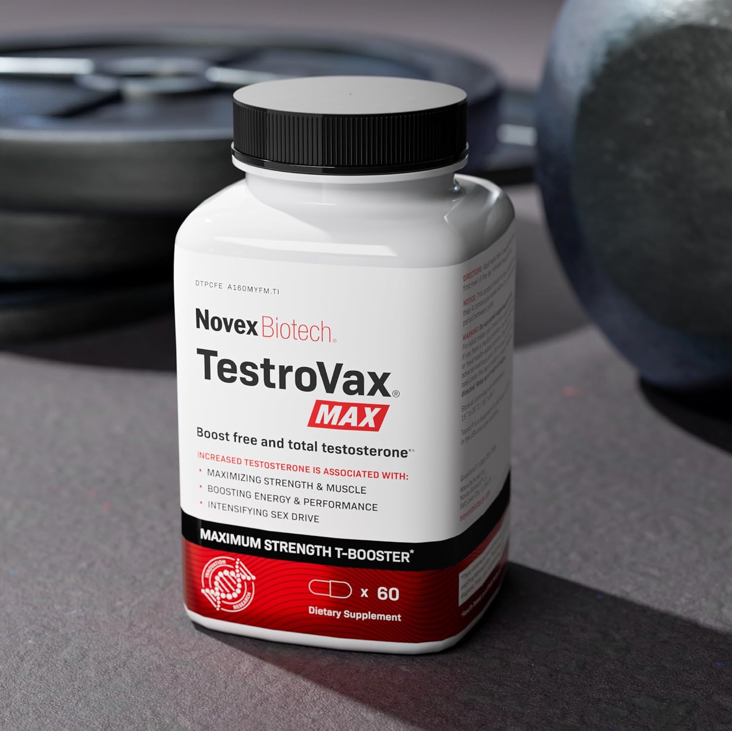 TestroVax MAX Daily Testosterone Multivitamin Supplement - Boost Testosterone & Strength - 60 Ct, 30-Day Supply