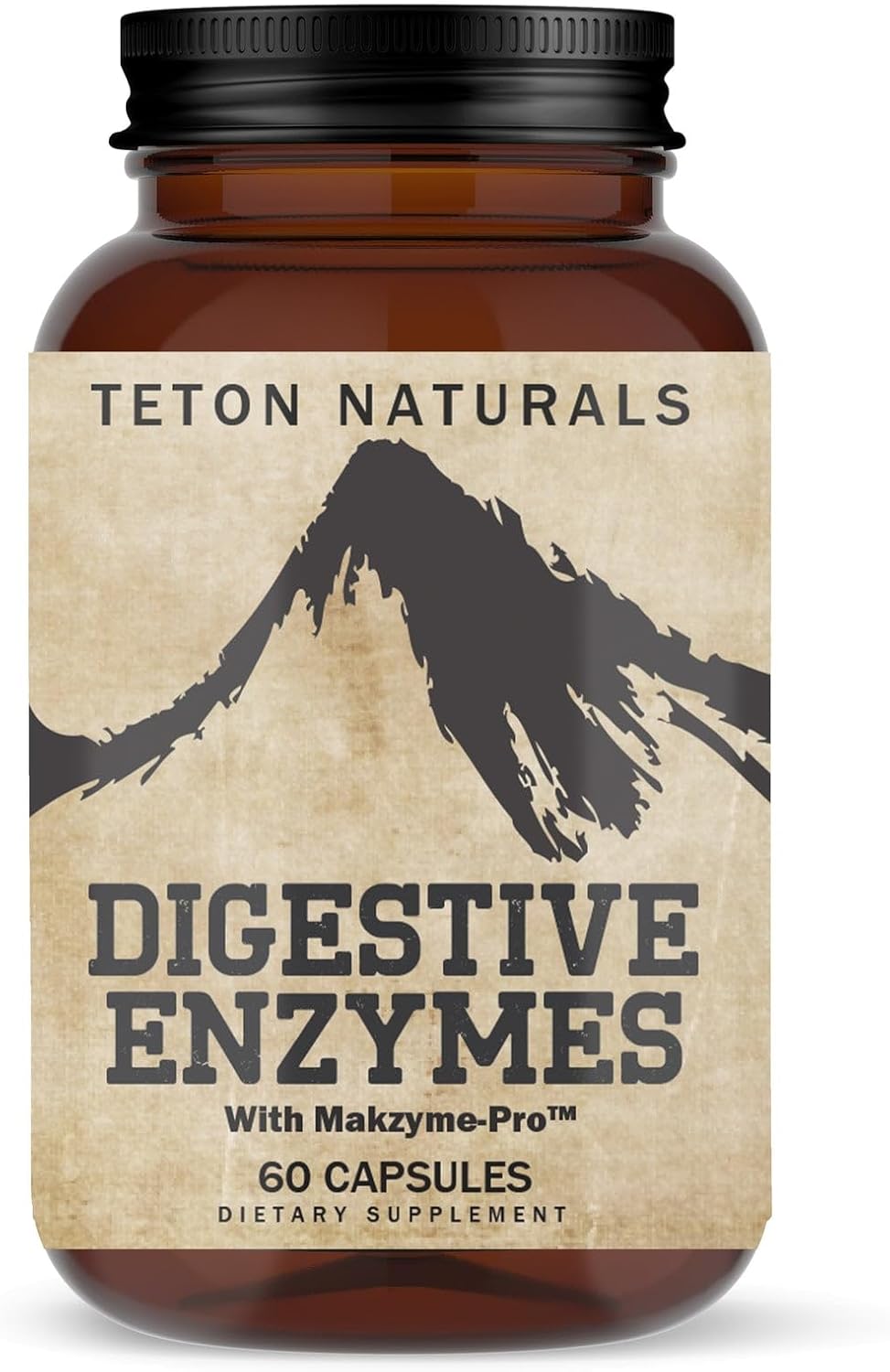Teton Naturals Digestive Enzymes 60 Capsules - All-Natural Digestive Health Support Supplement